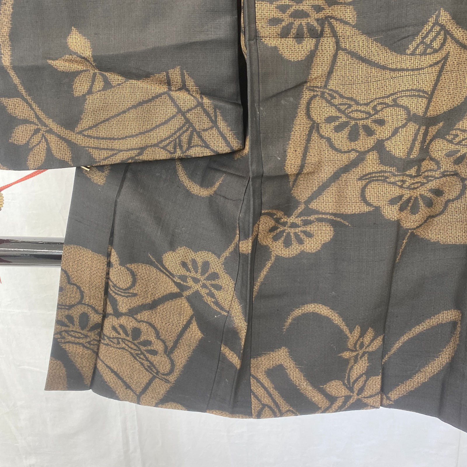 Japanese Vintage Kimono Haori Jacket Silk Black Tumugi Traditional Authentic39in