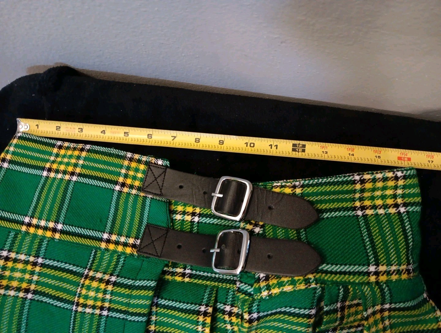 Damn Near Kilt ‘Em Irish/Scottish Green/Yellow Plaid Kilt GB Packers UO Duck Fan