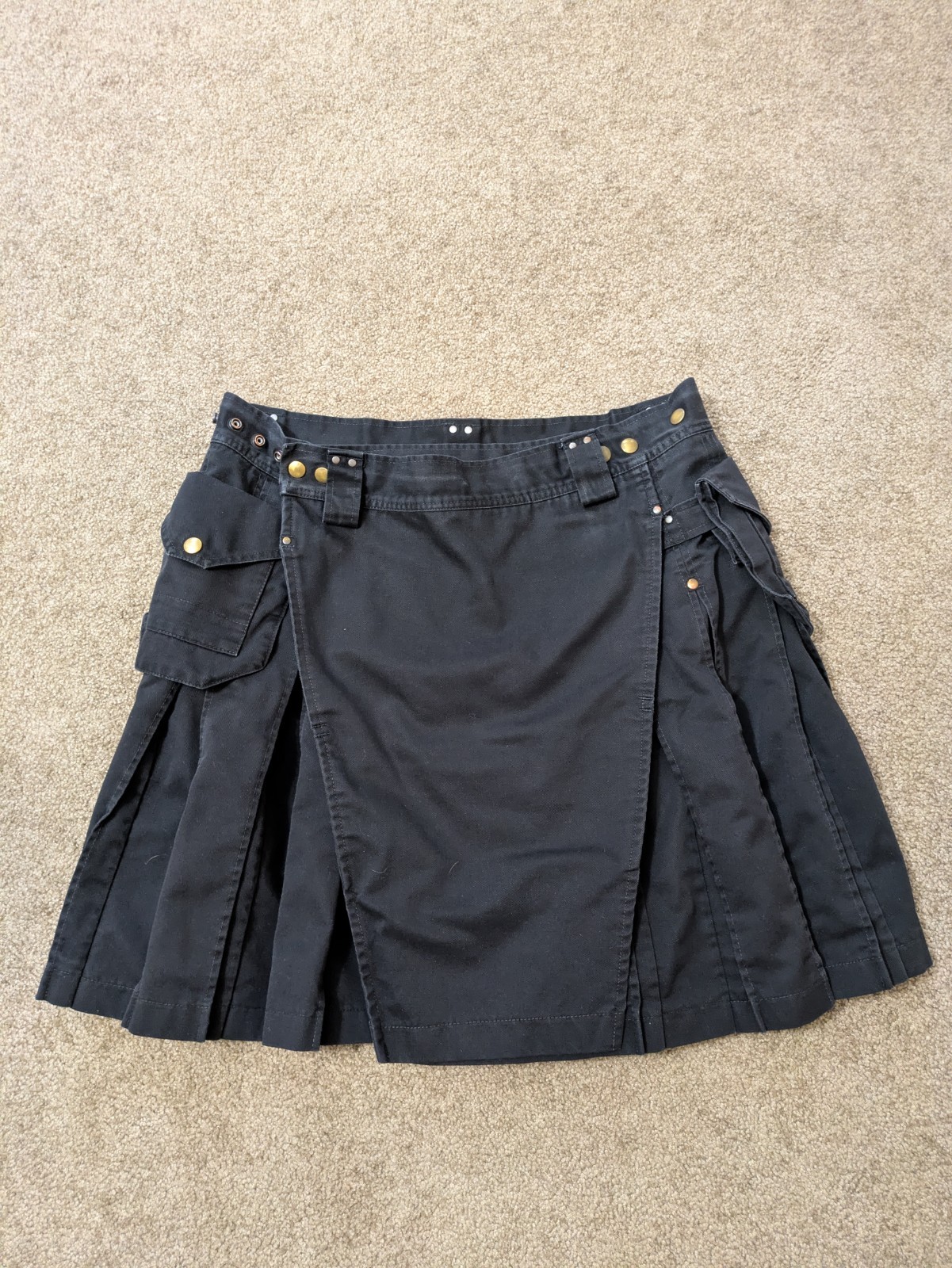 Stumptown Kilt Mens 36 Waist Black Utility Heavy Duty Cargo Pockets