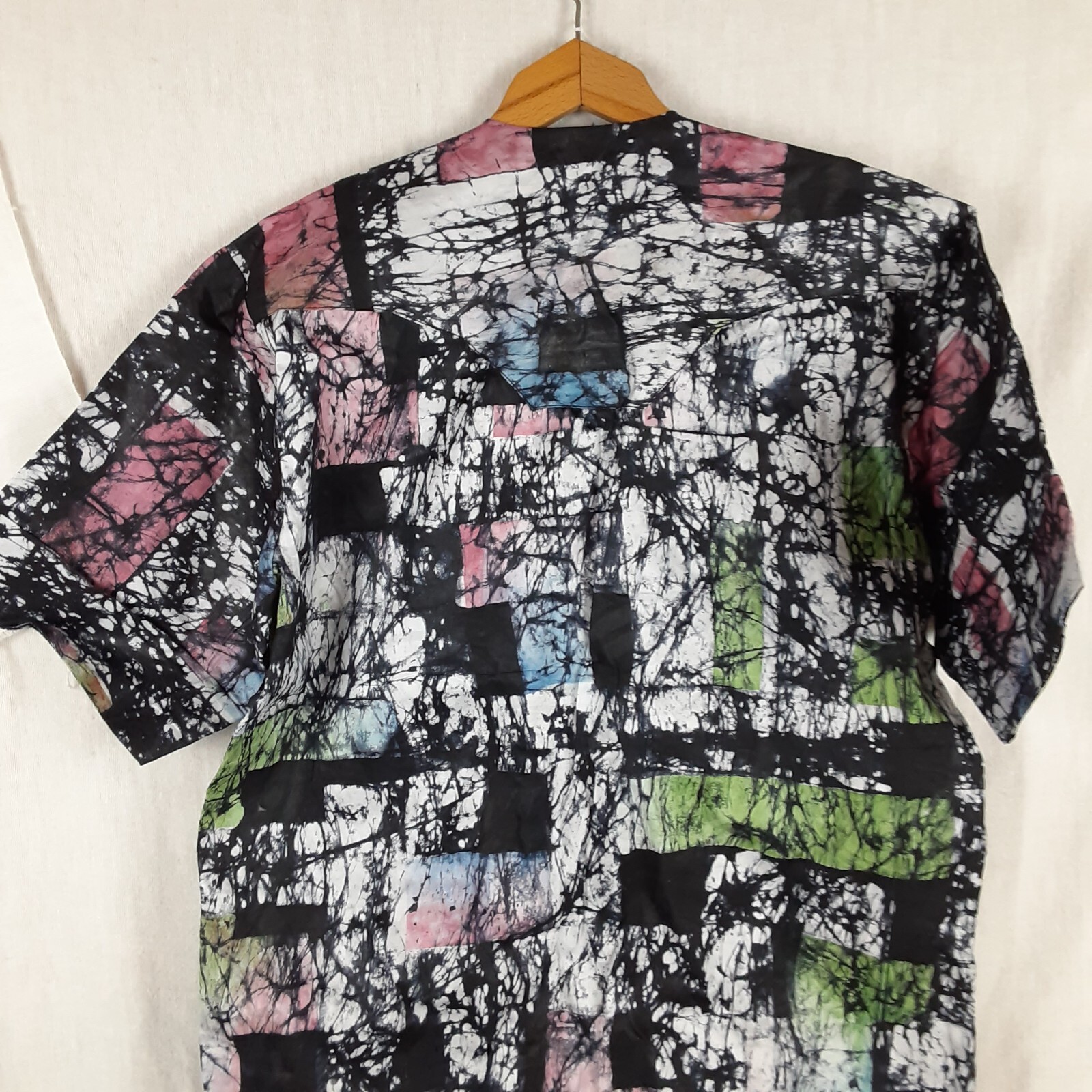 Mazino Made in Nigeria Short Sleeved Isiagu Top Multi Colored Pink Black Green