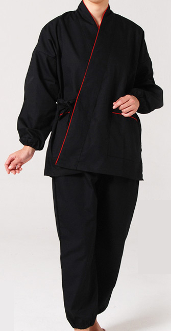 Japanese SAMUE Women’s Traditional work Kimono wear set Black from JAPAN