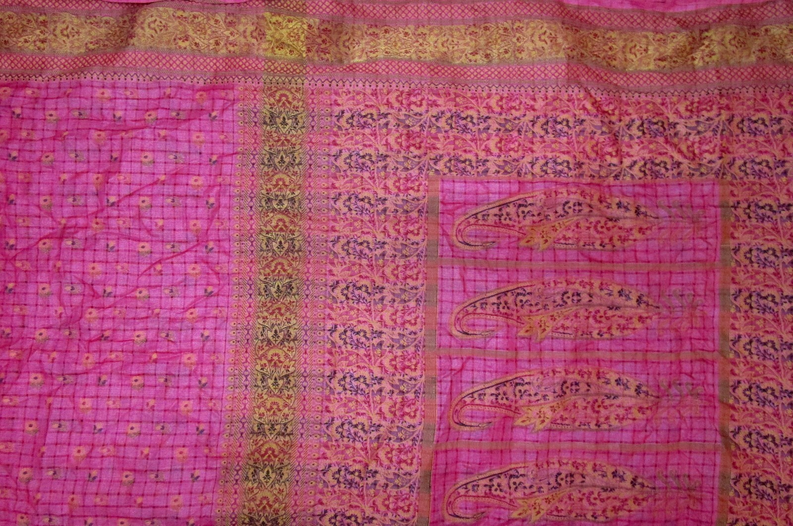 BVH WEARABLE PURE SILK Vintage Sari Saree 5yds