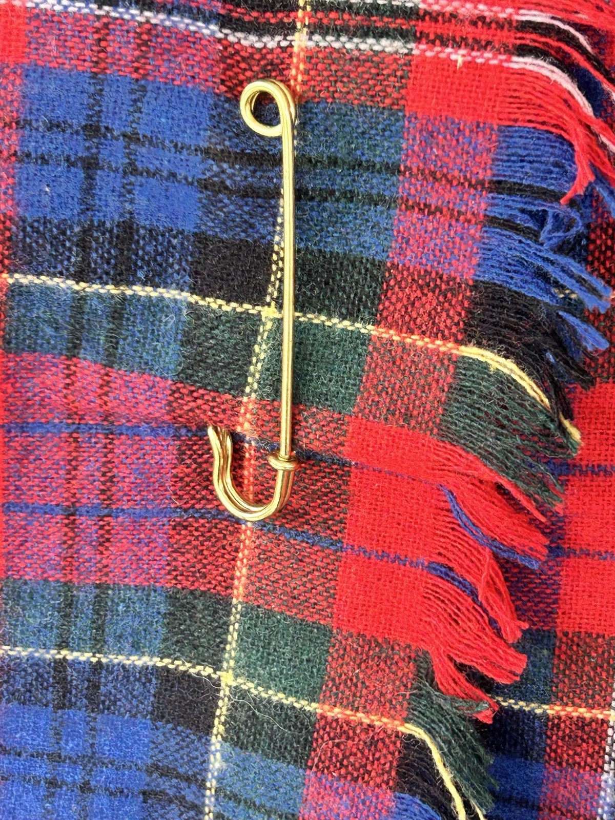 vintage highland kilt shulins woolen co plaid Fringed pleated pin womens New NOS
