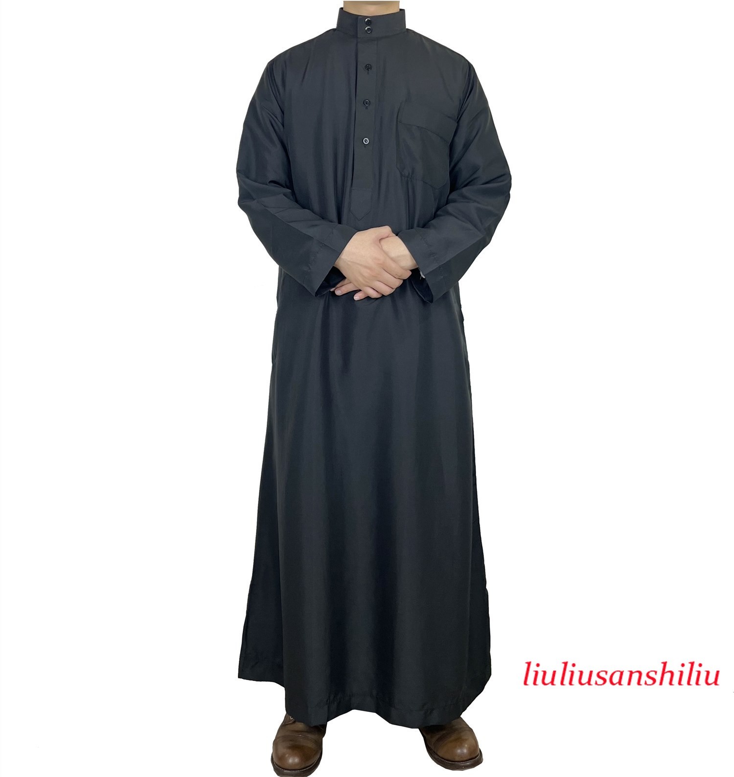 Arabian Men Long Robe Thobe Dishdasha Jubba Thoub Muslim Kaftan Abaya Ramadan