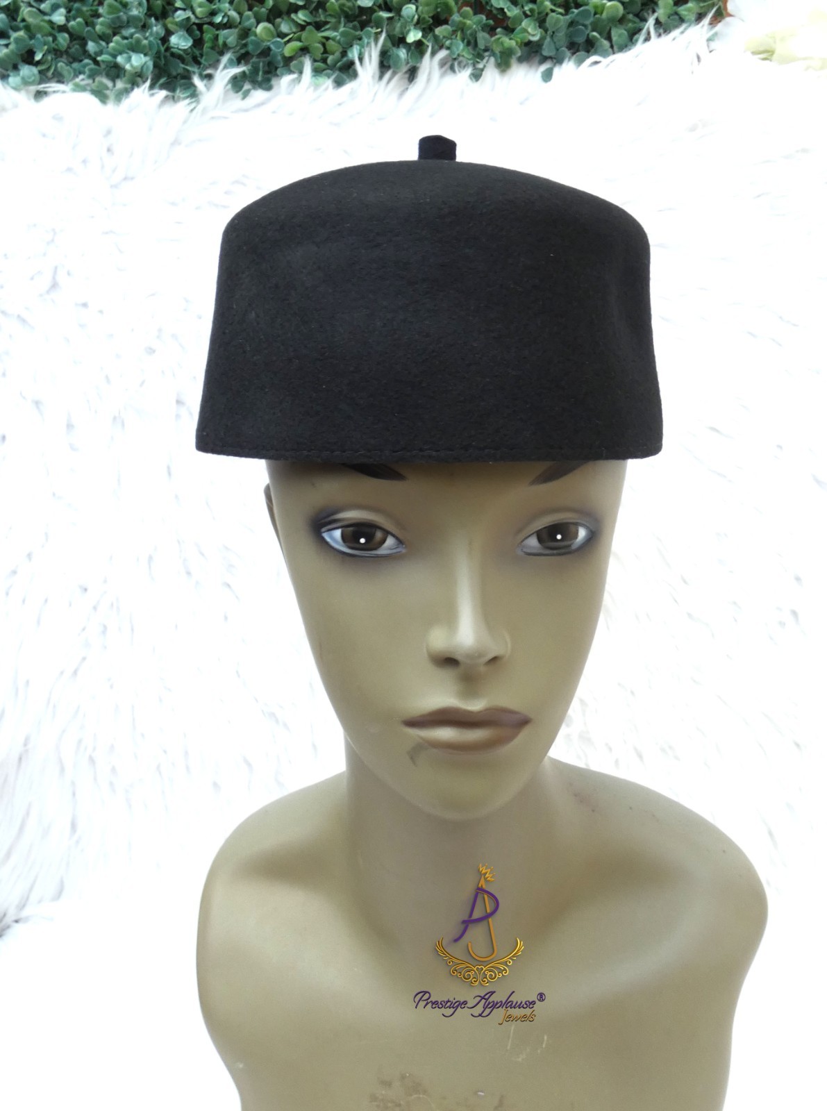 Black Red Chieftaincy Ozo African Traditional Cap | Igbo Hat Fez Style Wool Cap