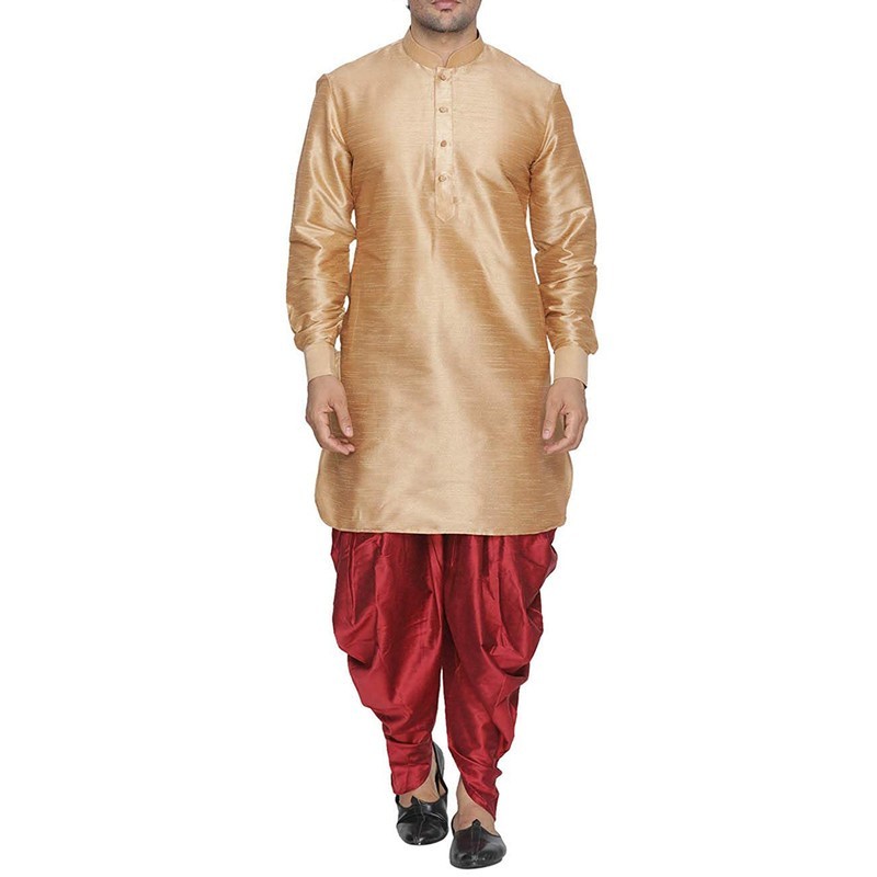 Men’s Dhoti Kurta Pant Set Silk Blend Ethnic Kurta Pyjama For Wedding Wear Dress