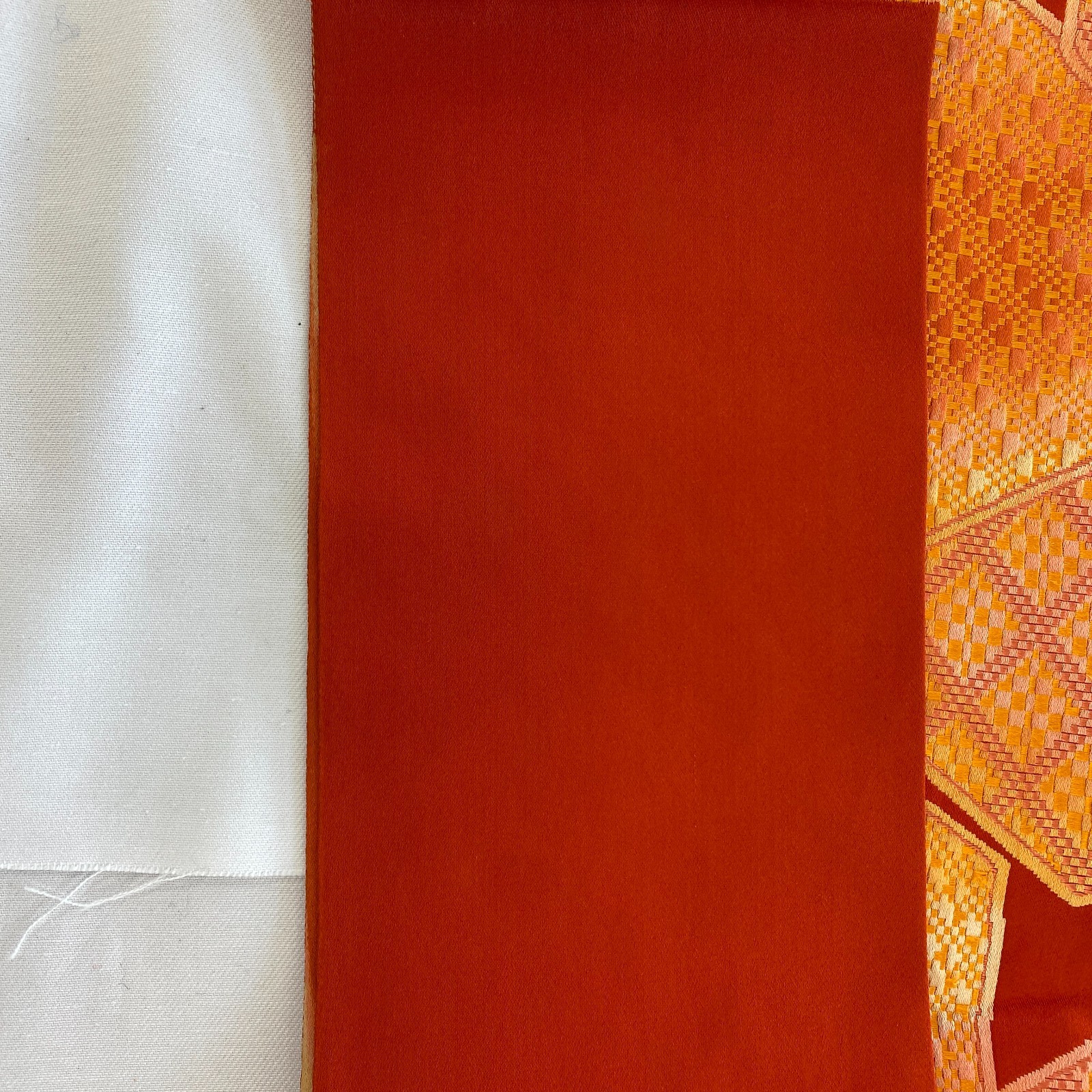 Japanese Vintage Kimono Nagoya Obi Silk Red Traditional Embroidery 139 x 11 in