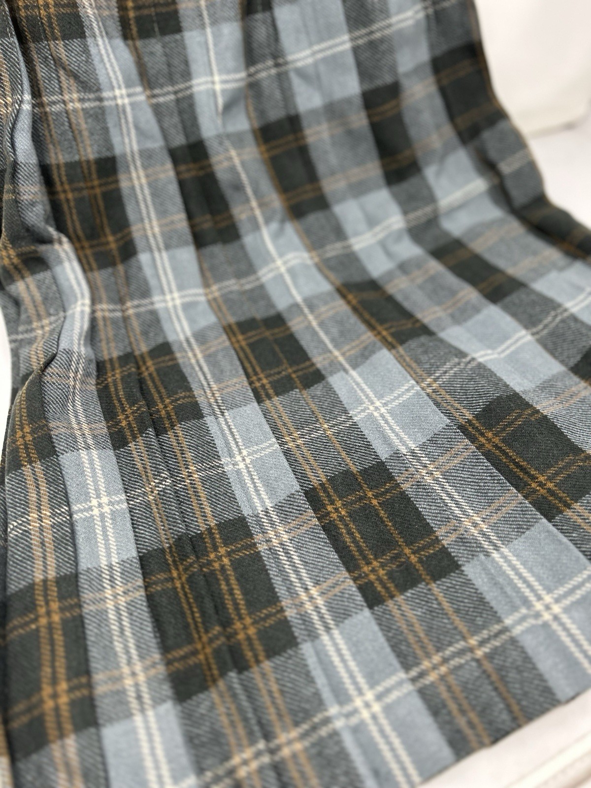Vintage Scottish Plaid Wool Kilt Skirt Pleated Preppy Dark Academia Cottagecore
