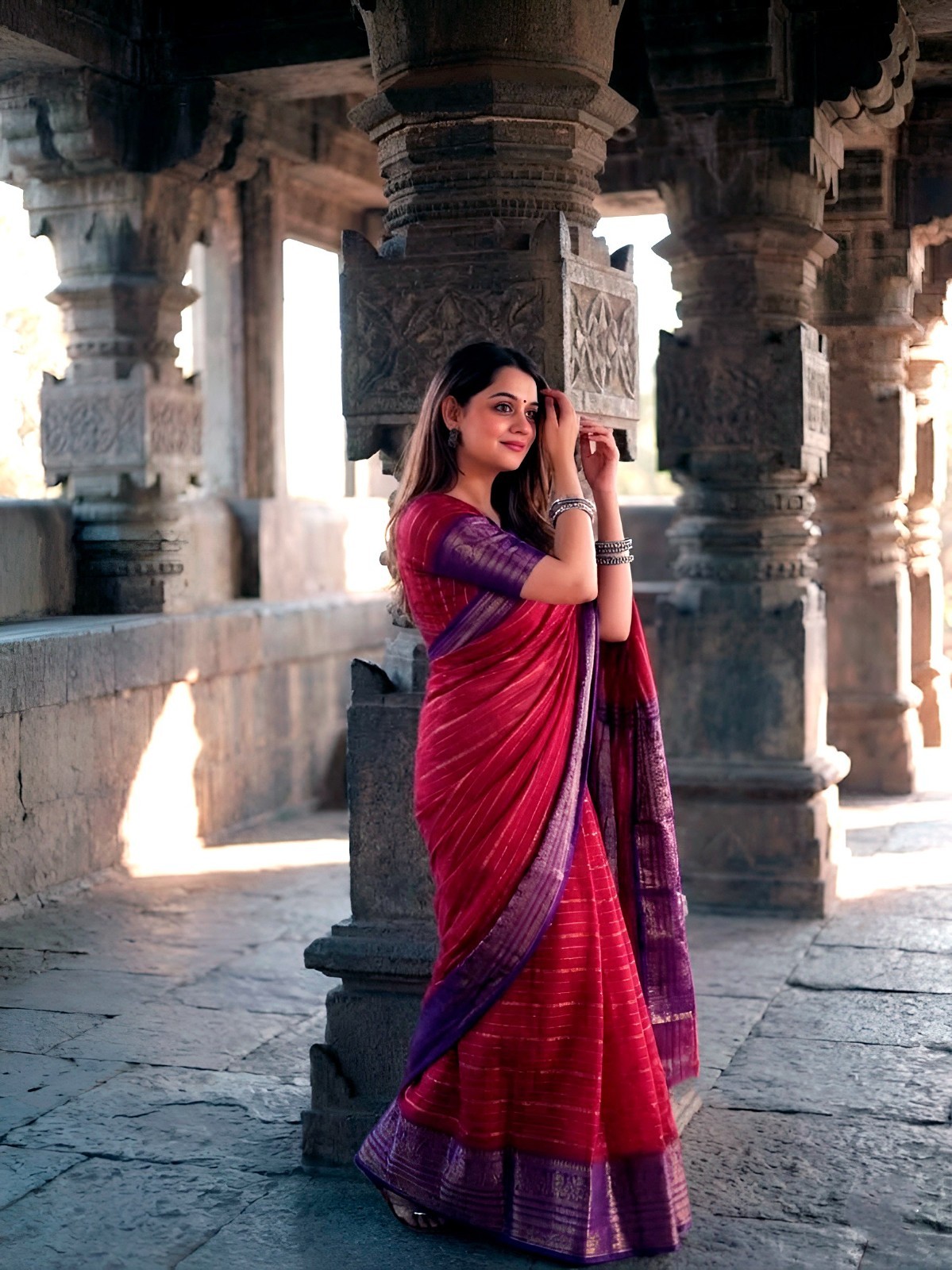 Women’s Wear Beautiful Crepe Saree With Blouse For Wedding And Party