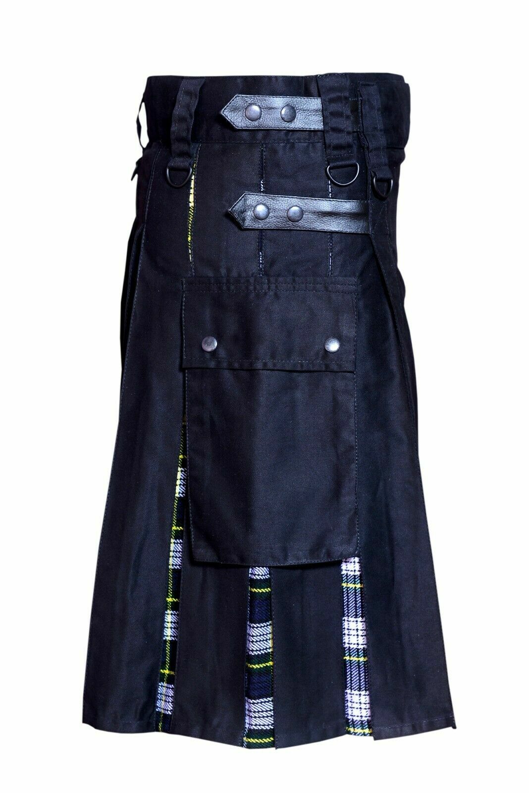 Modern Dress Gordon Tartan Along Black Tactical Adjustable Hybrid Kilts