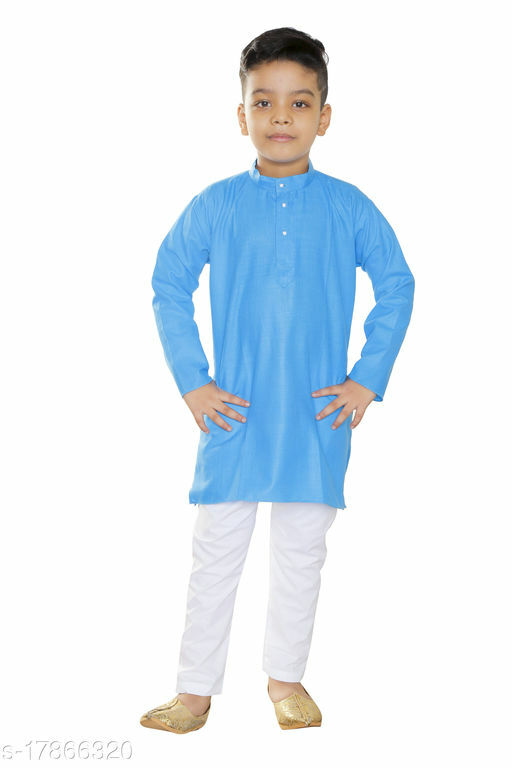 Modern Trendy Kids Boys Cotton Kurta Sets For Ethnic Look Party and Festive Wear