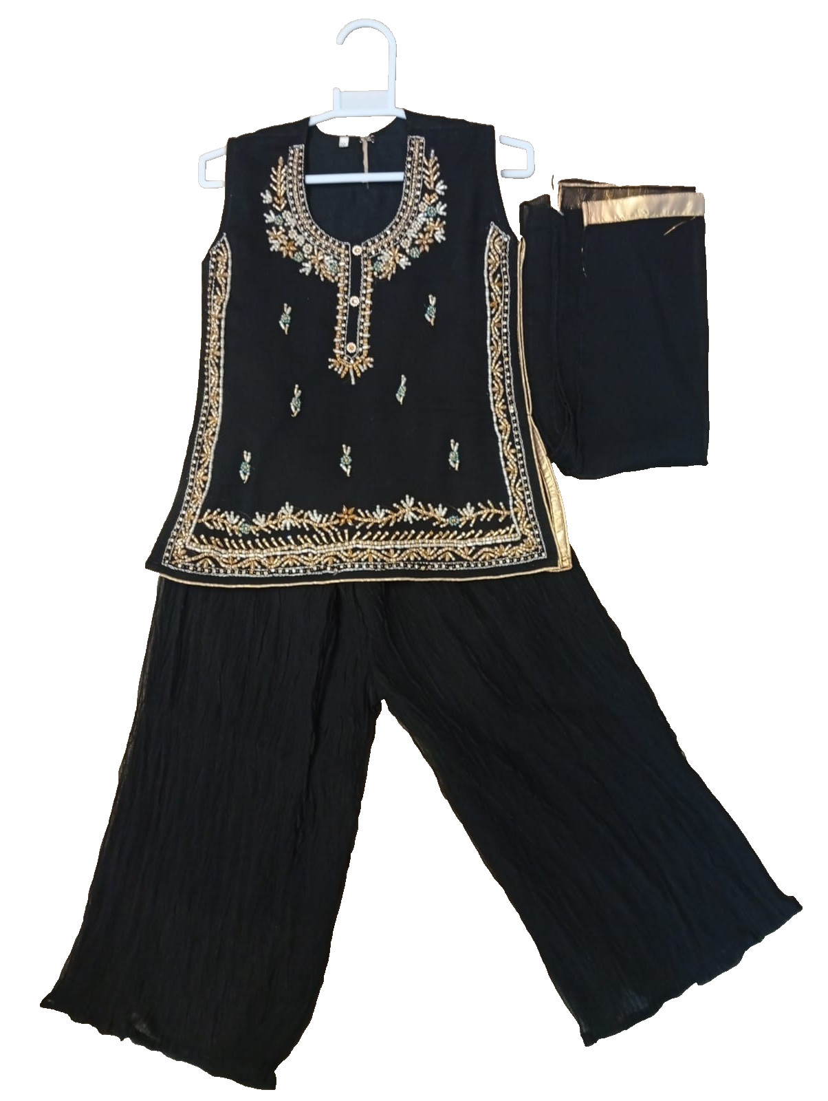 Pack of 5 Suits Black Gold Hand Made Party Wear Outfit Girl 3 pc for Retailers
