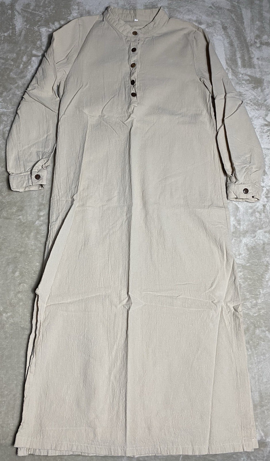 Boys Kurta Size Medium Beige Long Sleeve Button Up