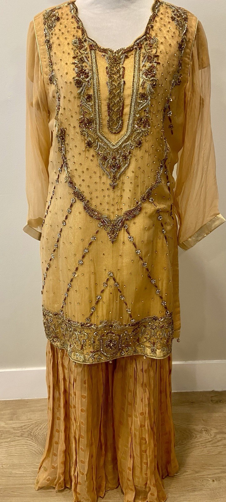 Sharara Plazzo Pant Suit Salwar Kameez Dress for Wedding Party, Indian Pakistani