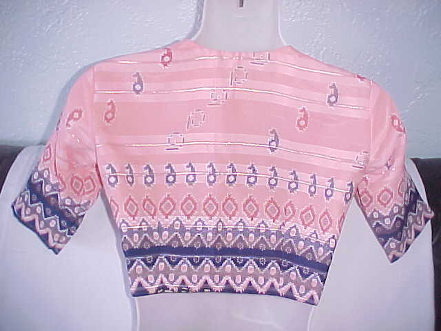 NEW STRAWBERRY Pink Silver MAGNIFICENT Top Choli for SARI BLOUSE 32″ Bust SMALL