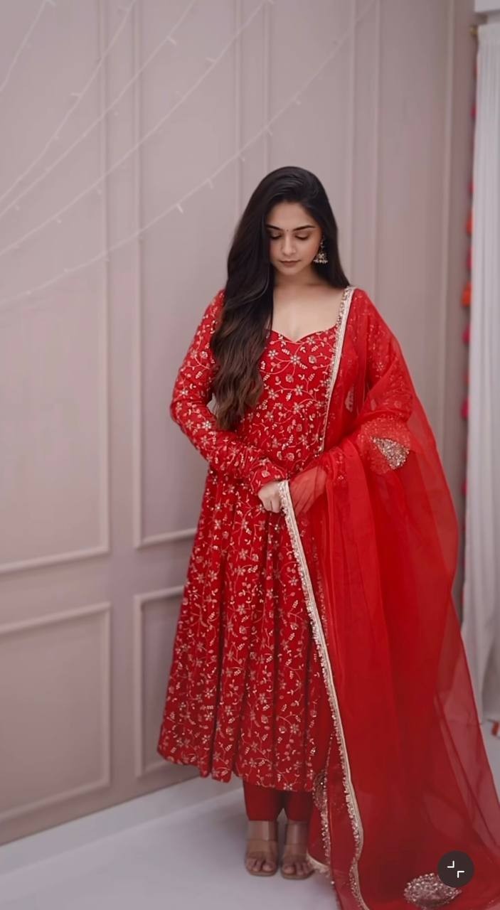 Anarkali suit long gown salwar kameez readymade 3 pcs suit party dress Eid suit