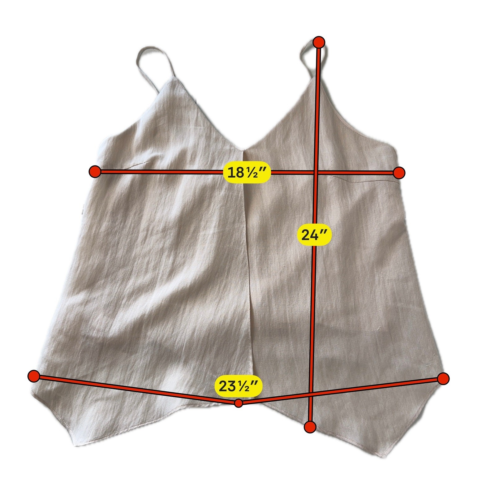 Six Crisp Days Cream Tie-Back Cami Slip Top Size M Lightweight Fabric Cream