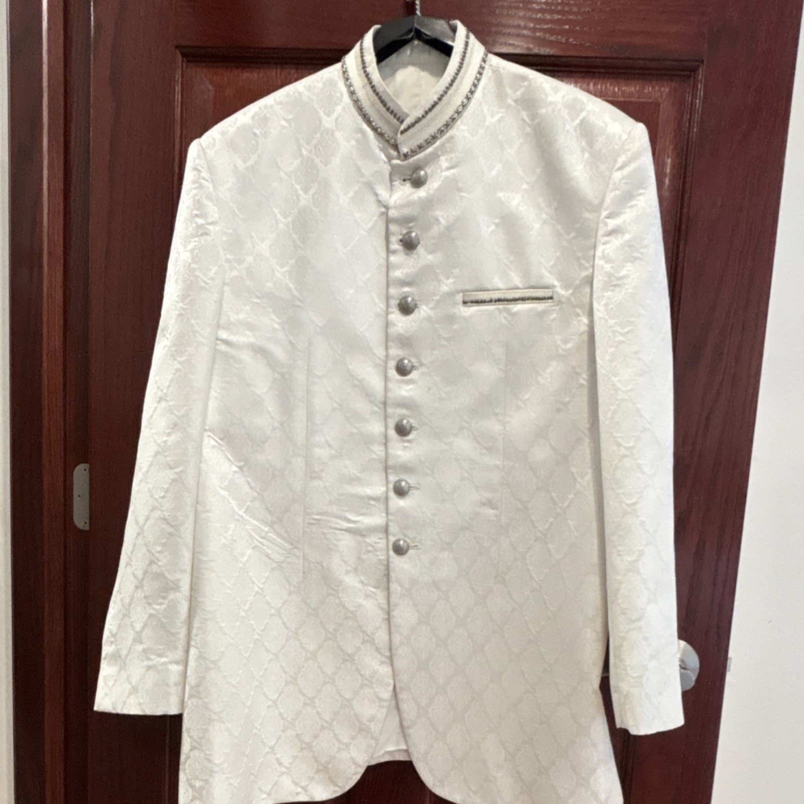 almirah White Sherwani prince coat Men Size L Formal Traditional Party Wear