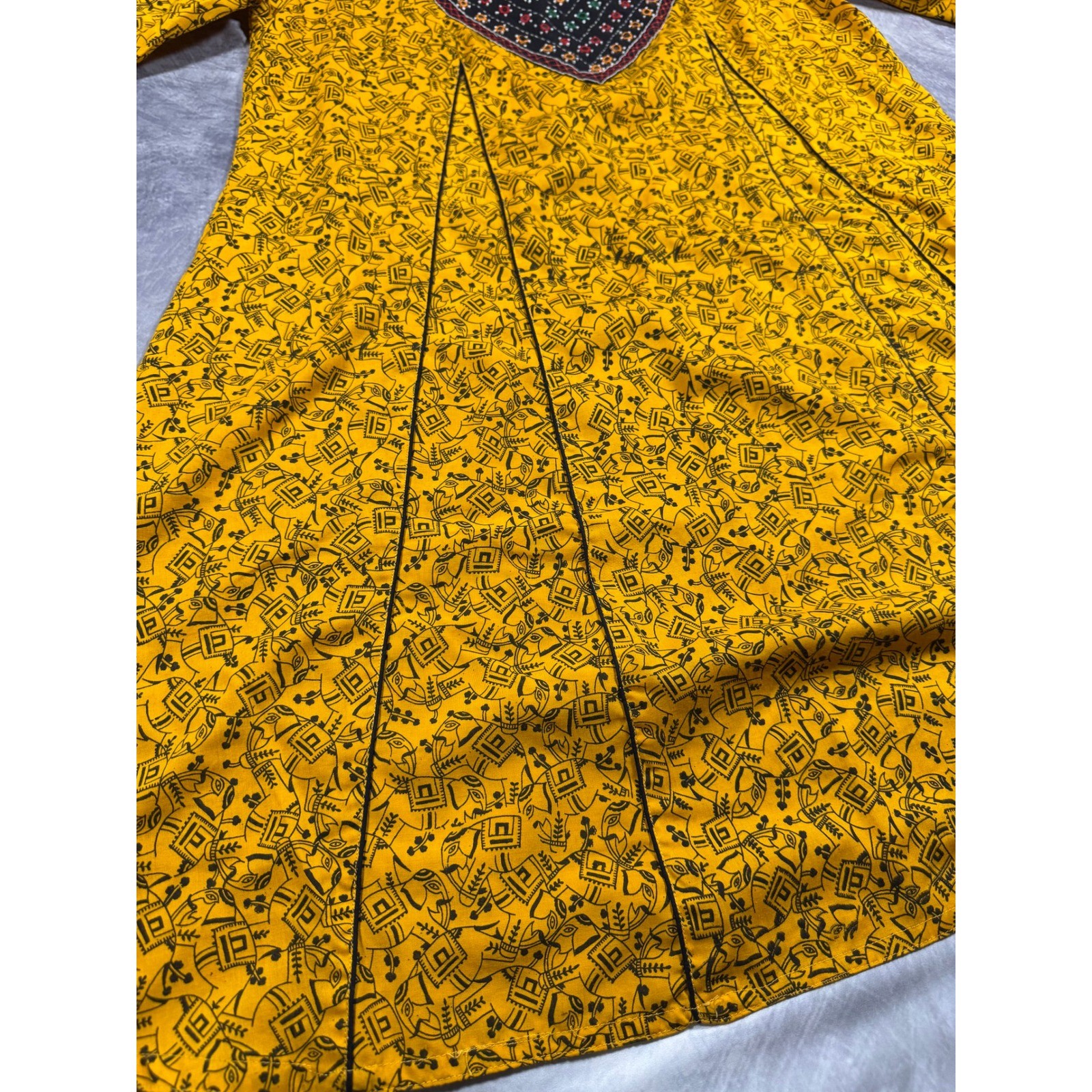 Unique True Vintage 1970s Authentic Indian Folk Dress Bohemian Festival Eclectic