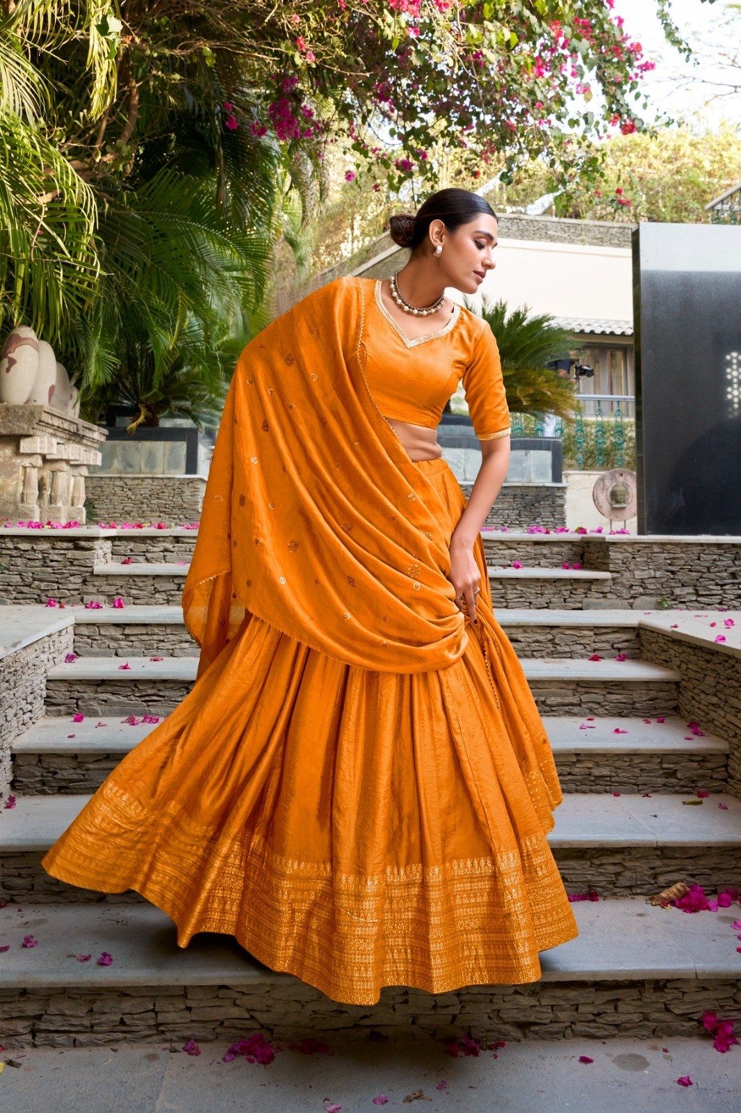 Chanderi Silk Lehenga Choli Dupatta Set New Exclusive Wedding Wear Women
