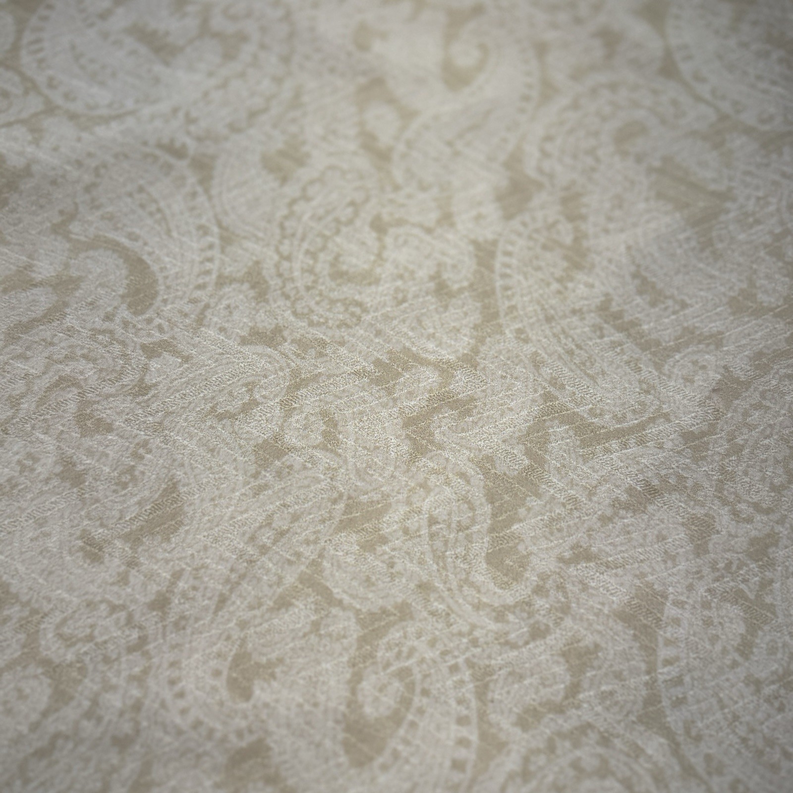 Kurta Dress Tunic Small Embroidery Beige Paisley Embellished With Red Trim Lined