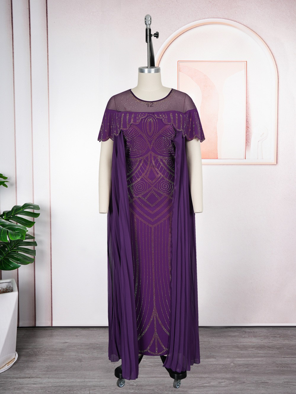 Plus Size Long Maxi Dress Women African Bodycon Robes Turkey Formal Prom Dresses