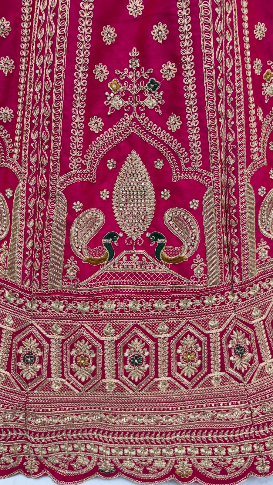 Luxury Silk Lehenga Choli Peacock Dori Zari Work Wedding Bridal Set