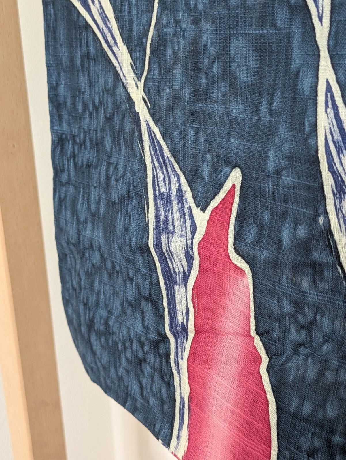 Japanese Kimono Cotton Yukata Navy Blue Colored Leaves Junko Koshino Summer Wear