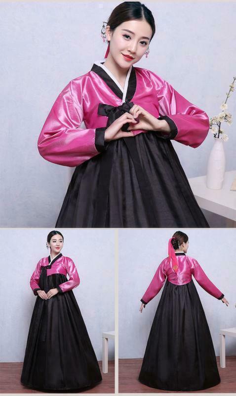 Korean Hanbok Women Dress Costume Ethnic Dance Traditional Long Sleeve Cosplay C