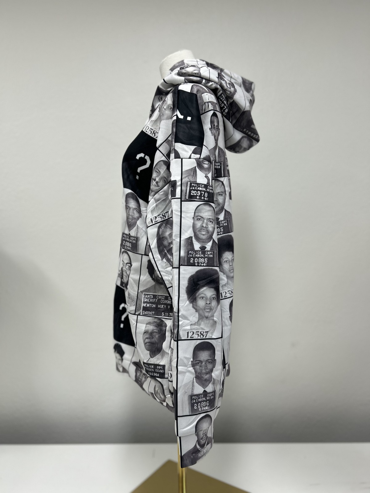 Civil Rights Mugshot All-Over Print Hoodie Size L Black White History