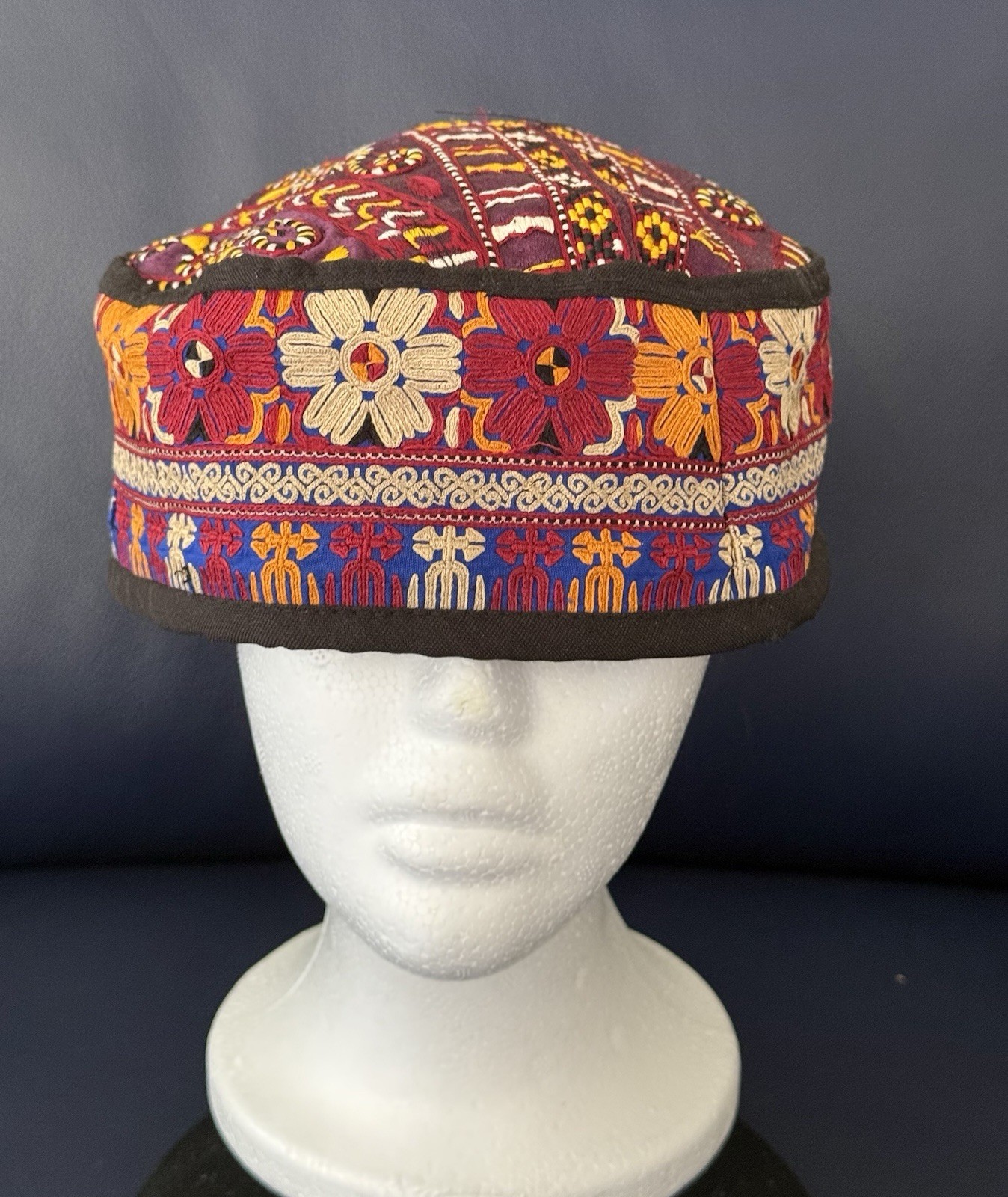 Embroidered Turkish Prayer Hat – Traditional Kufi Cap for Men Islamic- A100