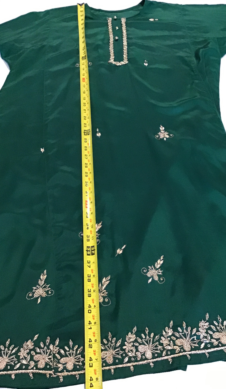Designer Indian Pakistani SALWAR SHALWAR Kameez 3-PC SUIT Euro 44 GREEN/GOLD