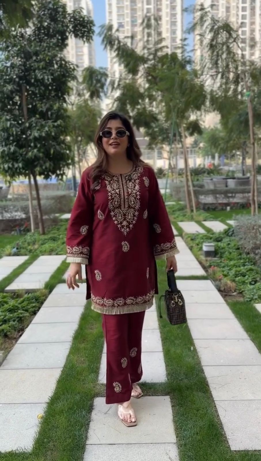 3 PIECE PAKISTANI DESIGNER FARSHI SHALWAR SUIT WEDDING PARTY WEAR WOMEN ETHNIC