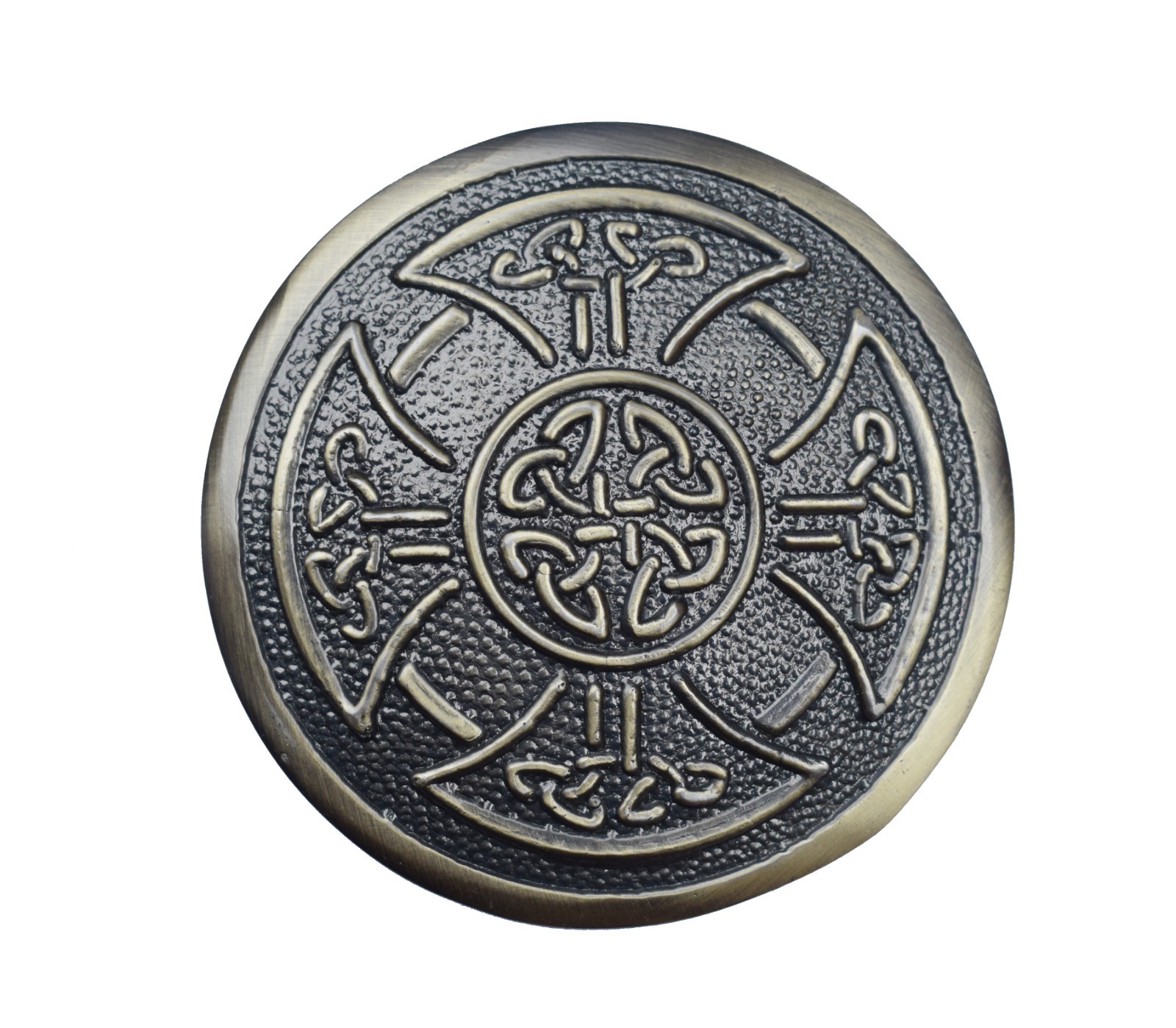 Men’s Black Celtic Embossed Kilt Belt and Buckle Adjustable Size Highland belt