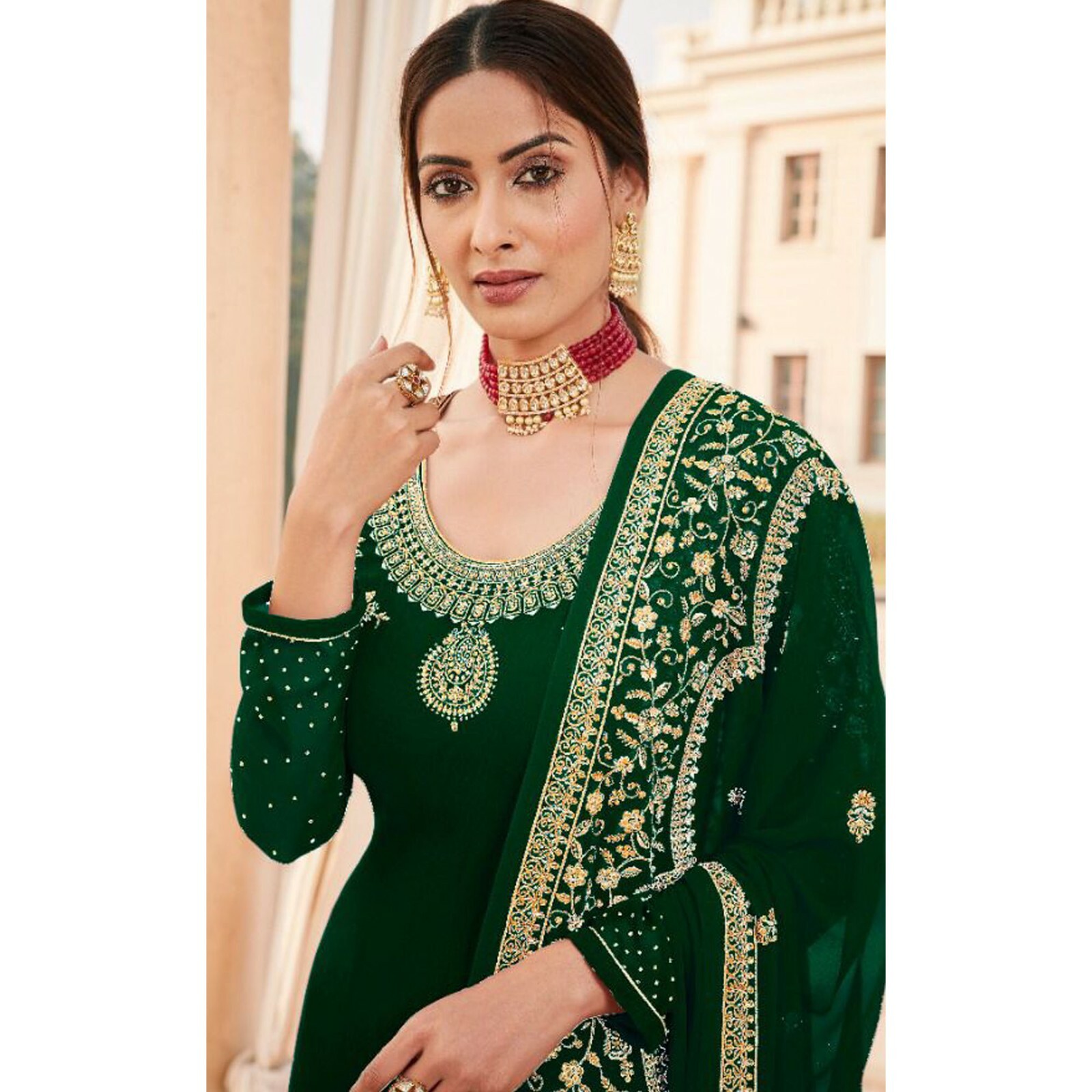 Pakistani Indian Plus Size Reception Wear Designer Anarkali Salwar Kameez Dress