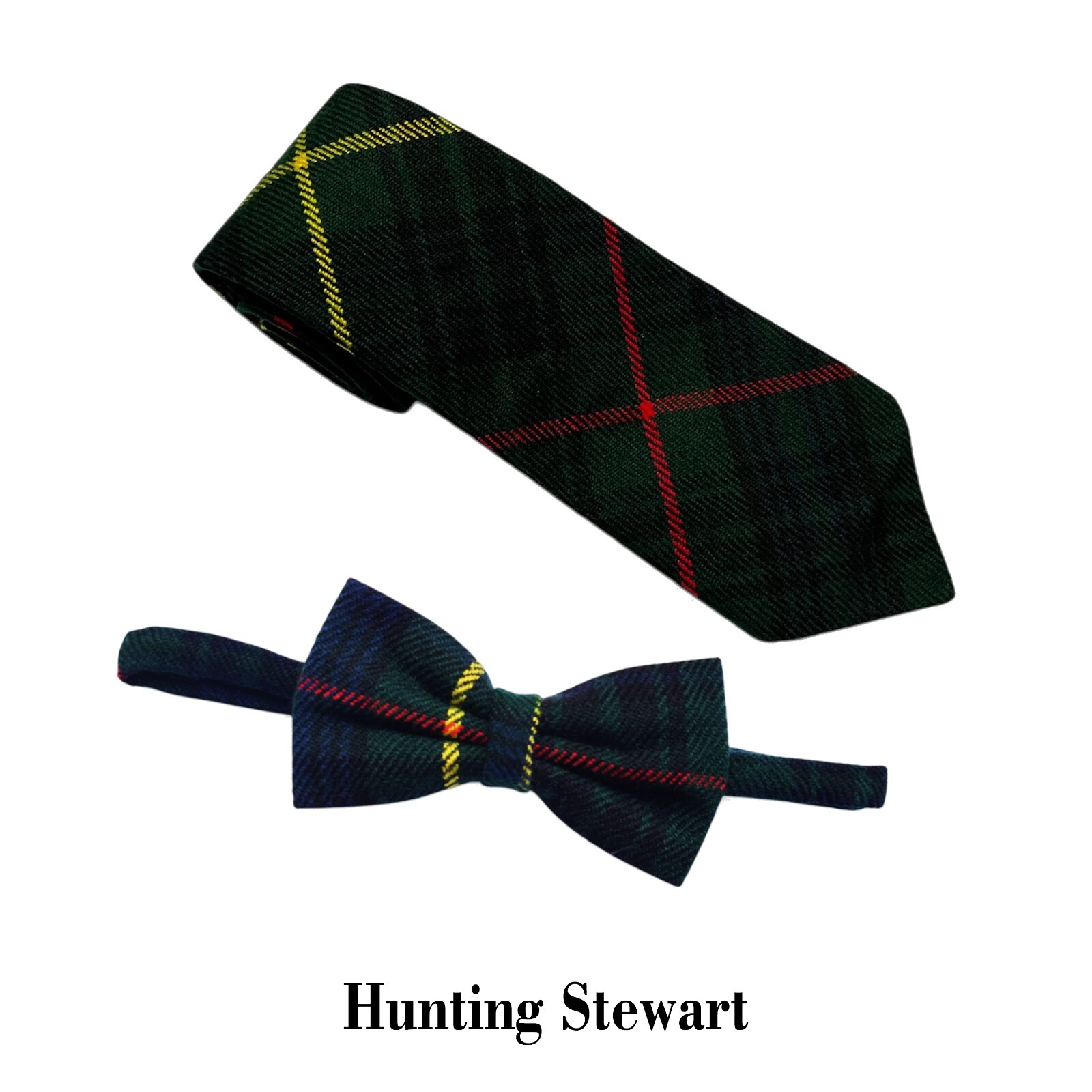 Men’s Scottish Hunting Stewart Tartan Bow And Tie Formal Bow Tie For Wedding