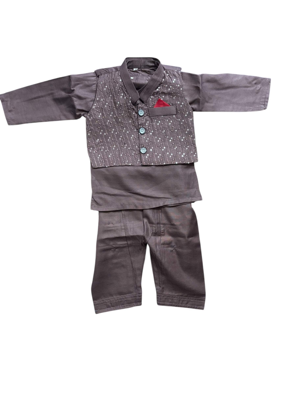 Traditional Kurta, Pajama and Coat Set for Boys – Ethnic Wear- 316