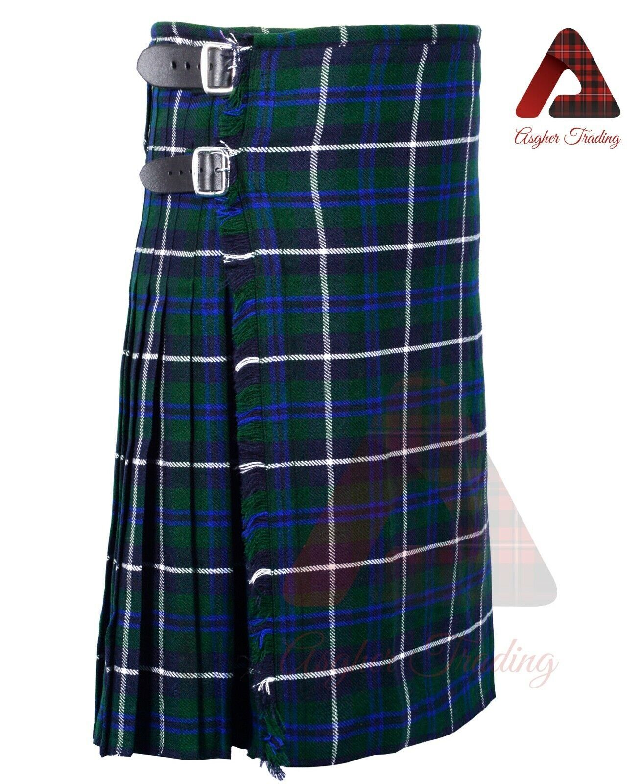 Blue Douglas Tartan 8 Yard Kilt Scottish Highland Casual