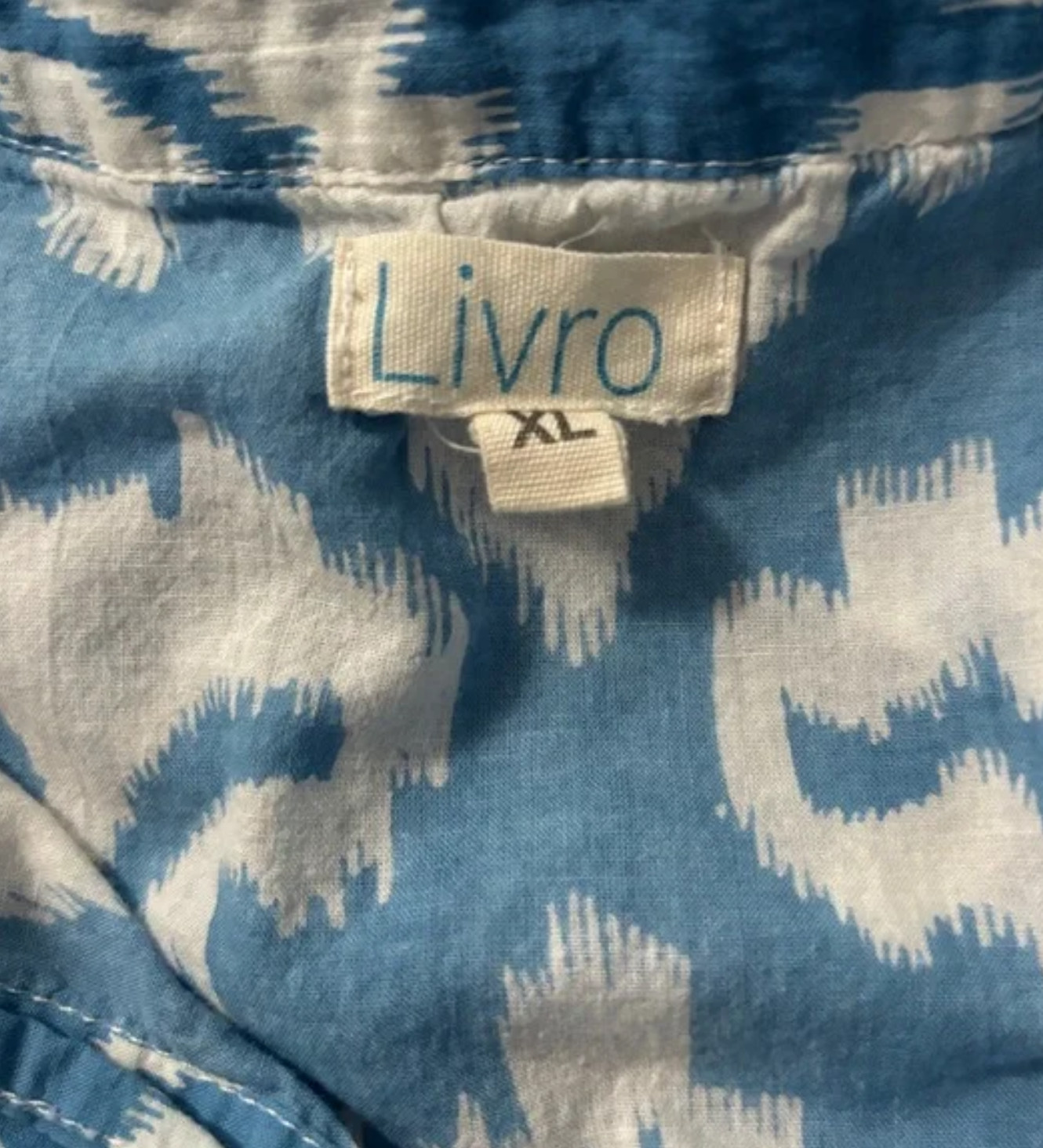 Livro Classic Kurta blue ikat size XL