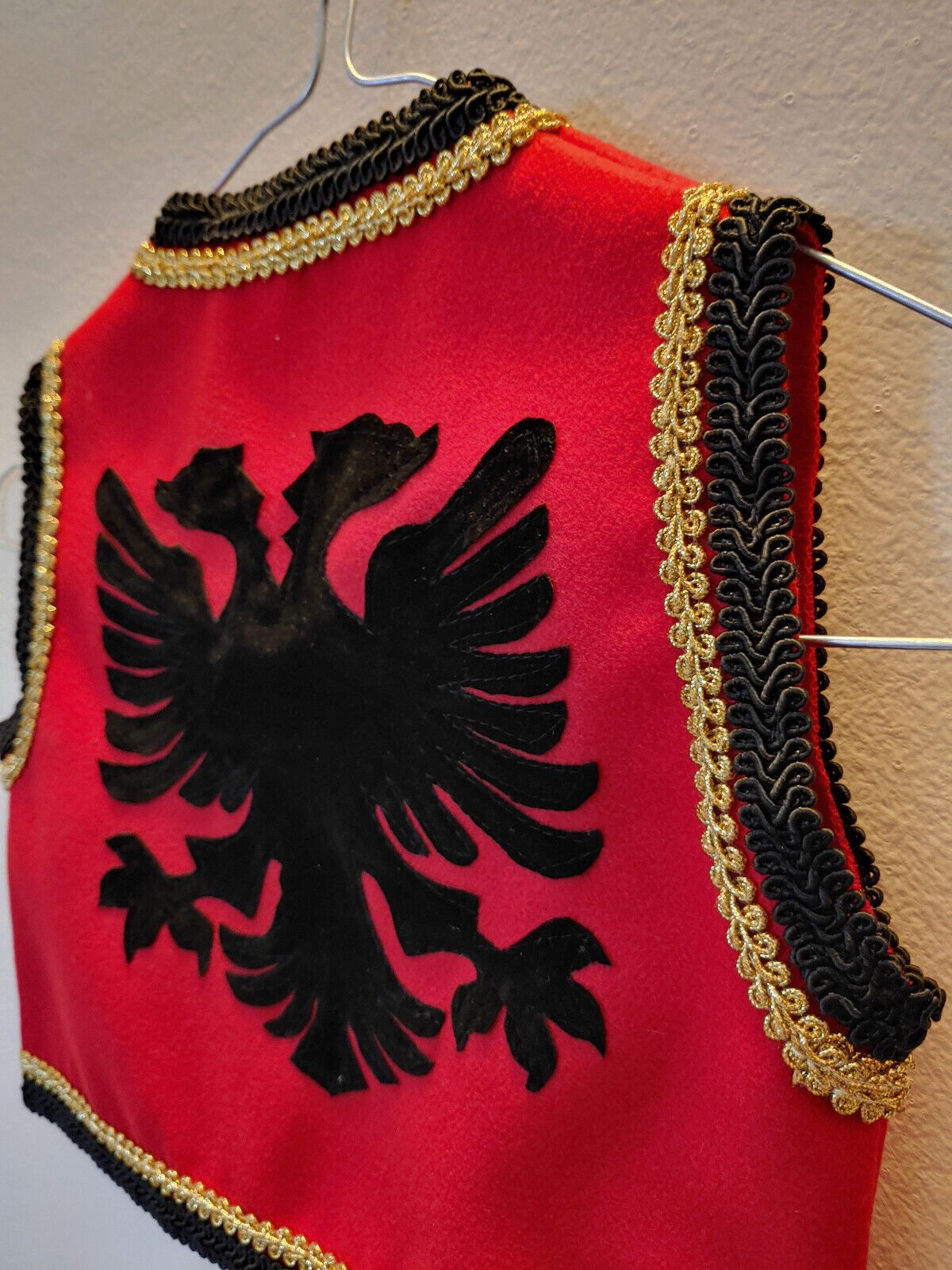 Baby Boys Age: 1-2 year, Albanian Eagle Flag Xhamadan Jelek. Handmade Folk Coat