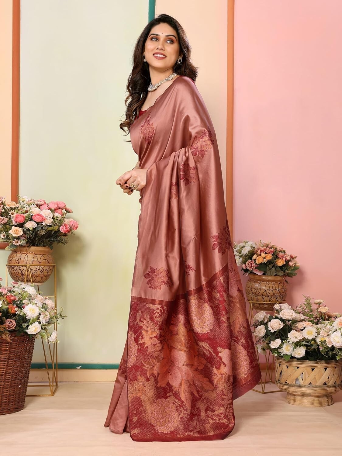 Women’s Kanjivaram Banarasi Soft Silk Saree With Unstitched Blouse Piece