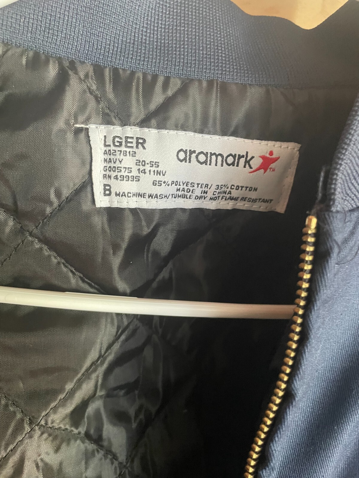 Vintage Aramark PEPSI Men’s Size L Full Zip Blue Quilted Jacket Coat