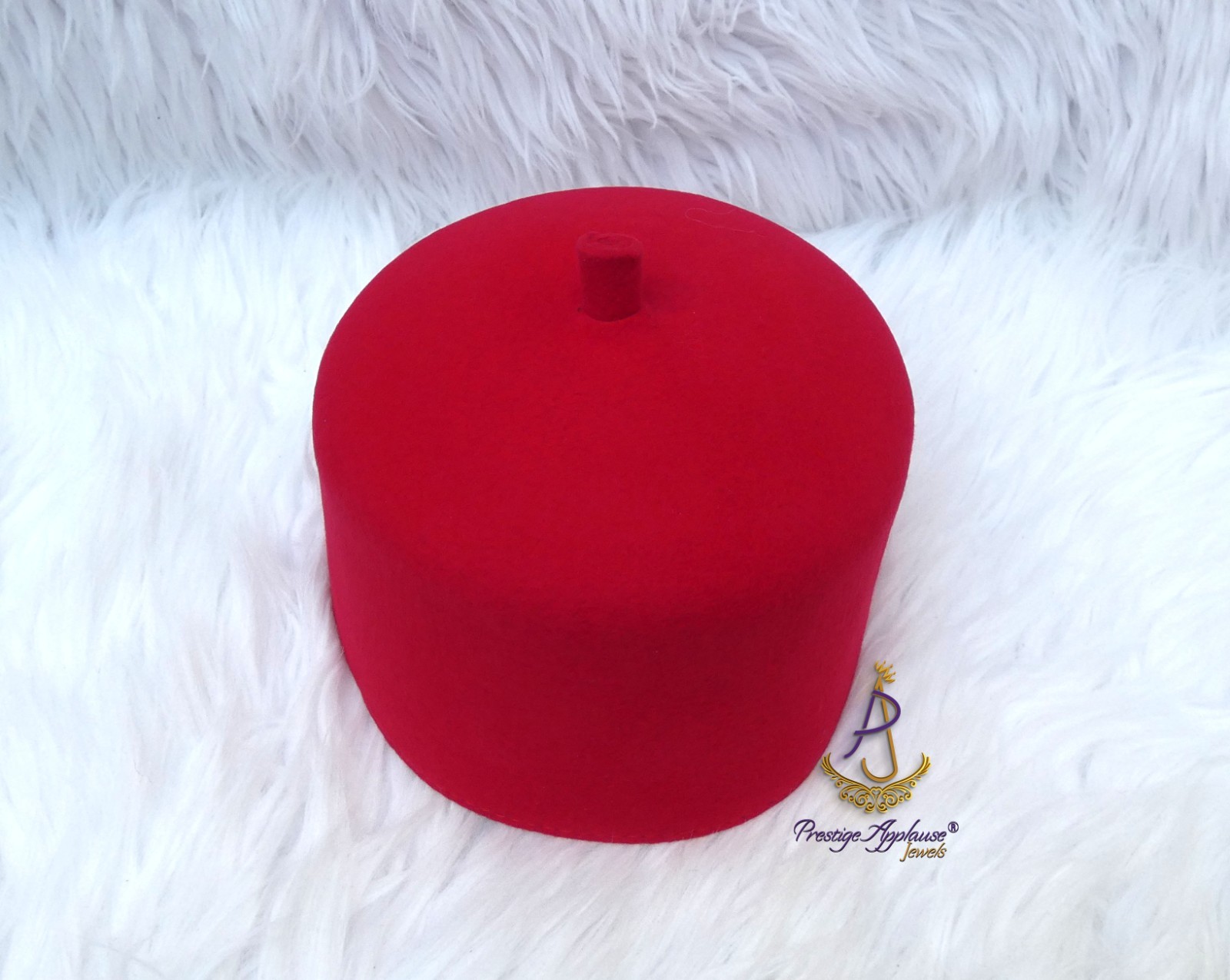 Black Red Chieftaincy Ozo African Traditional Cap | Igbo Hat Fez Style Wool Cap