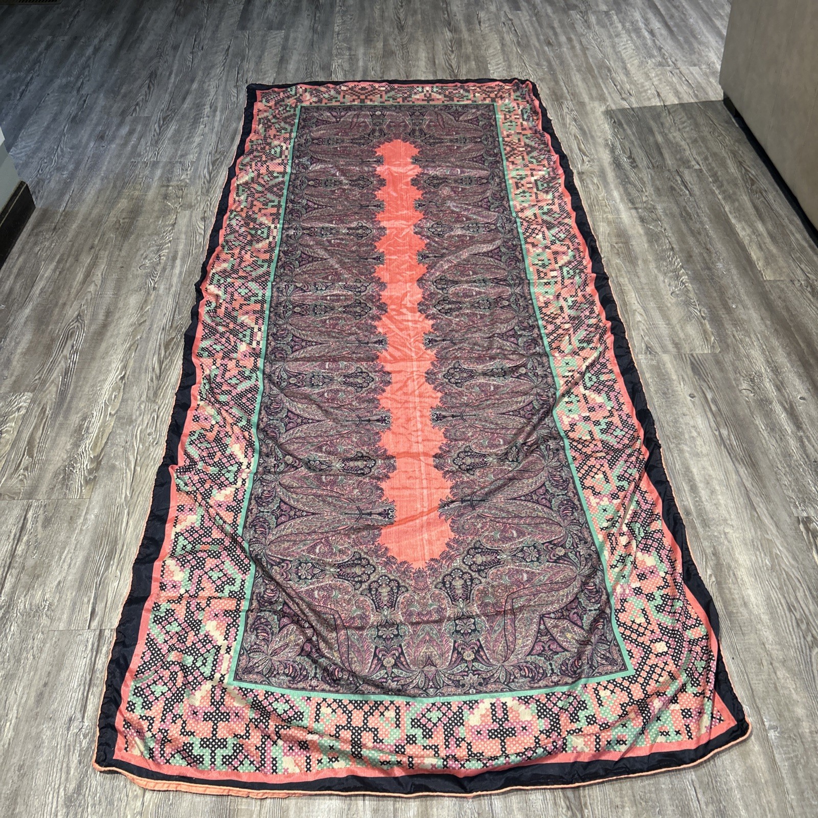 Vintage Purple, Pink, Green, Black Sarees 91×38. Lightweight in sheer.