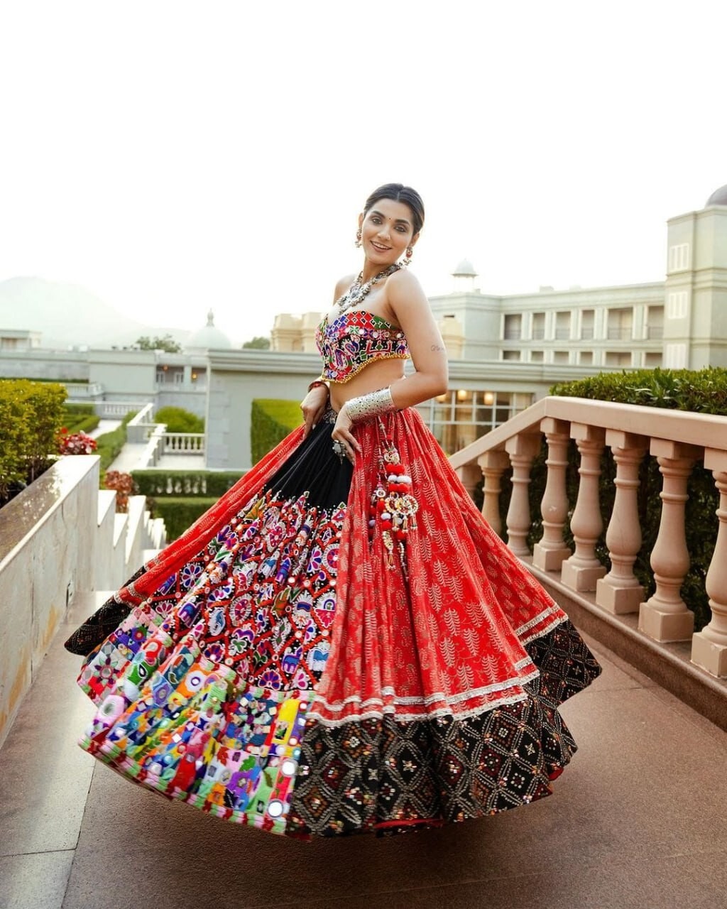Navaratri Special Silk Lehenga Choli & Dupatta In Digital Print By Aadat Export