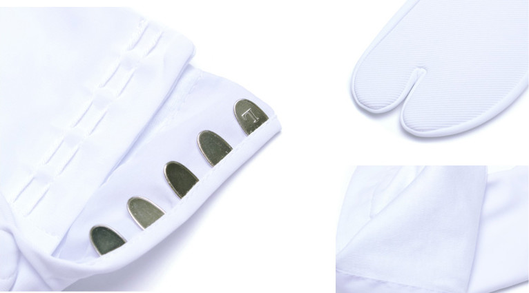 Japanese Traditional TABI Stretch Socks Kimono with 5 Kohaze White from JAPAN