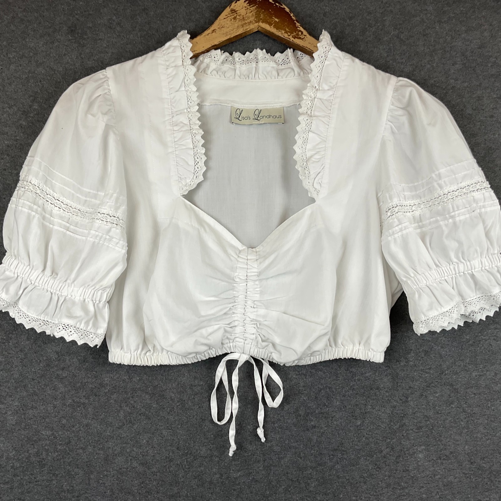 Dirndl Blouse Germany Bavarian Top Trachten Octoberfest Folk Festival Size 42 /M