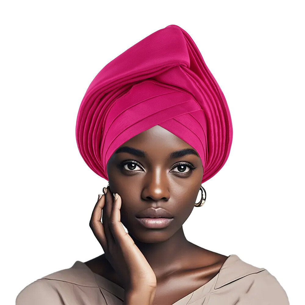 African Nigerian Women Head Wrap Hat Aso Oke Auto Gele Headtie Cap Islamic Hats