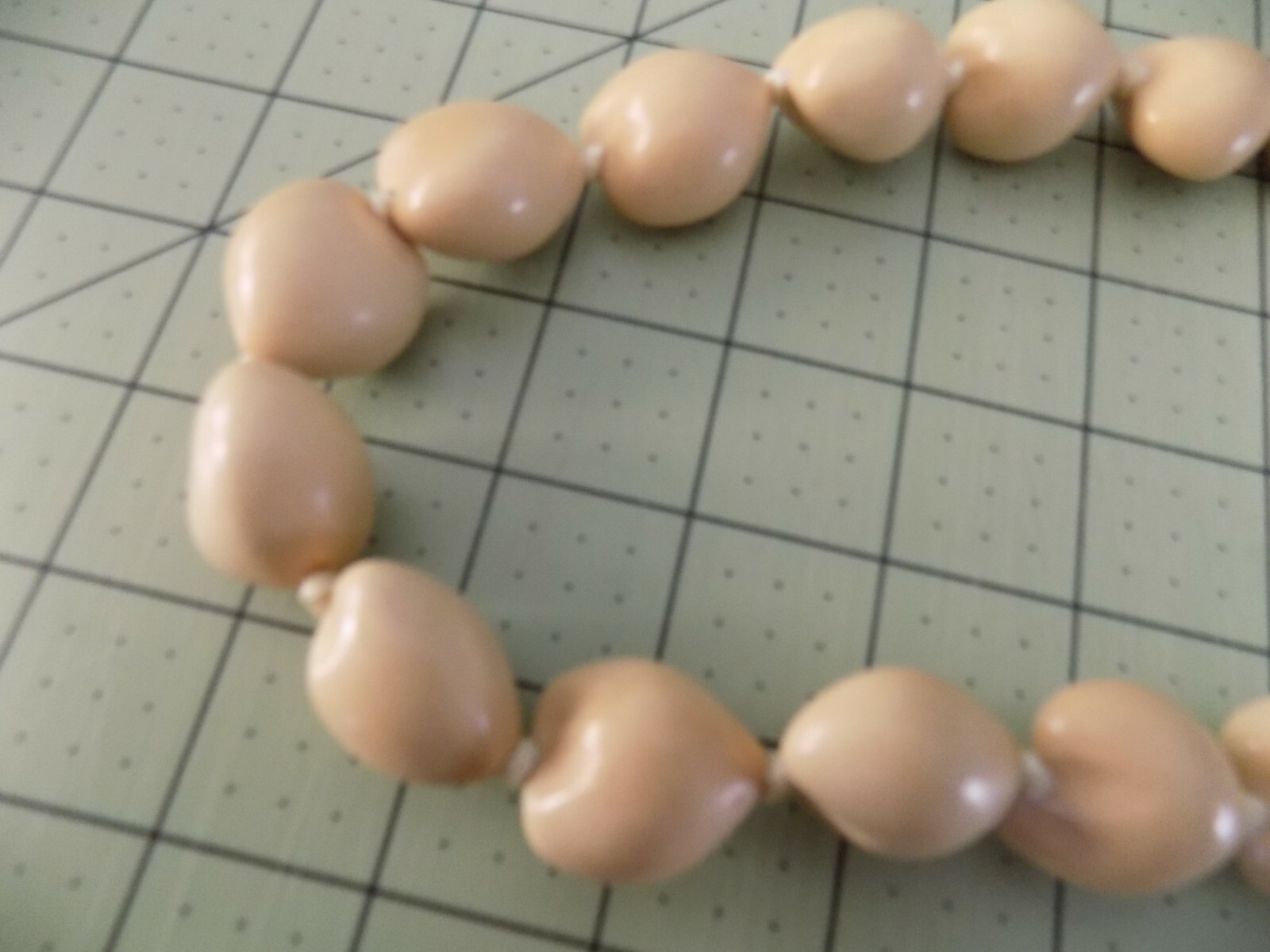 Kukui Nut Necklace Smooth, unusual Light Blonde Lei Authentic 32 Nuts 32″ long