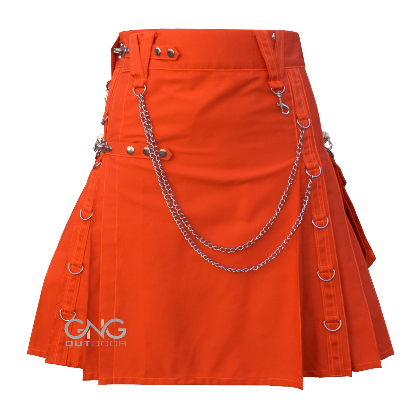 Scottish Orange Gothic Tactical Kilt Utility Fashion Kilt For Men 28″ – 62″